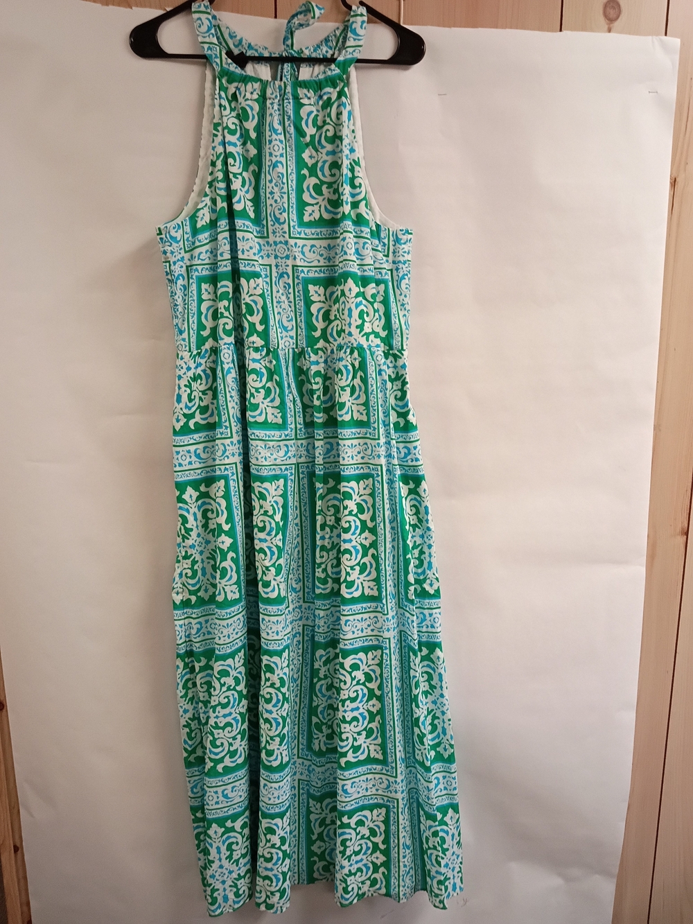 Talbots Halter Maxi Dress In Medallion Tiles